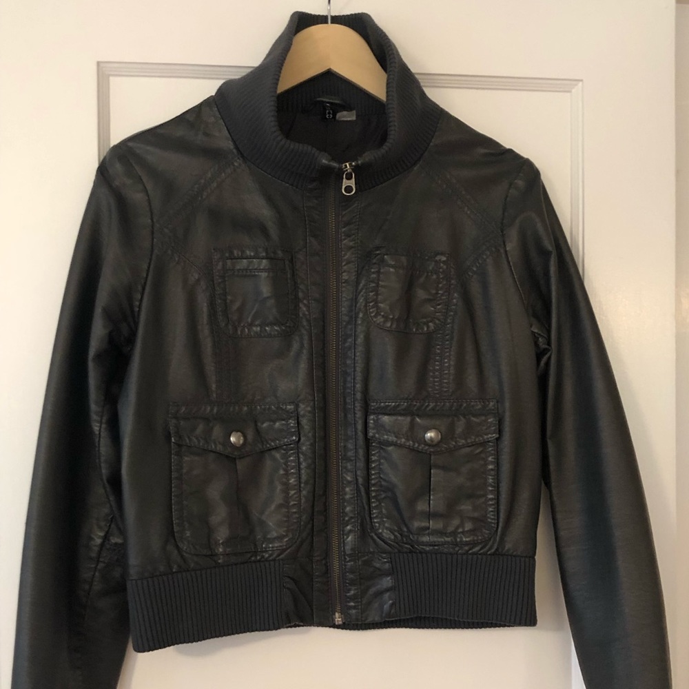 Faux leather jacket juniors